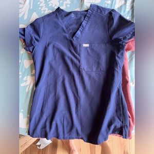 XXS figs Navy Scrub Catarina Top